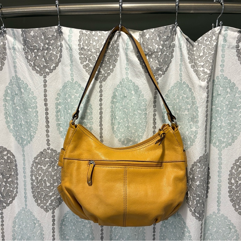 Tignanello Mustard Leather Shoulder Bag - Picture 2 of 10